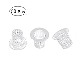 OUNONA 水耕栽培　育成ポット　ネットポット　水耕栽培ポット　プラスチック　給水栽培用 定植かご　ガーデン植物育成カップ　50ピース（半透明）