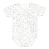 デンマークの子供服ブランドＦＩＸＯＮＩ ひよこ 前開き 半袖 総柄 ホワイト ボディスーツ 綿１００％ 74ｃｍ