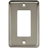Franklin Brass W10251-SN-C Stamped Round Single Decorator Wall Plate/Switch Plate/Cover, Satin Nicke