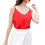 BOBORA レディース Vネック キャミソール シフォン 無地 ルームウェア タンクトップ ノースリーブ シャツ シームレス セクシー インナー 夏 ファッション シャツ ブラウス