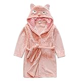 YUEGUANG 子供 バスローブ キッズ ベビー バスローブ もこもこ ルームウェア かわいい フード付 ねずみ うさぎ 全3カラー さわり心地抜群 出産祝い 贈り物に (M(対応身長110~130