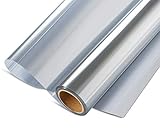 KTJ 窓用フィルム ガラス飛散防止 窓断熱シート 窓断熱 窓遮熱シート マジックミラーフィルム 目隠しシート UVカット 紫外線カット 日差し対策 窓ガラスフィルム 防犯フィルム (60X200cm, シルバー)