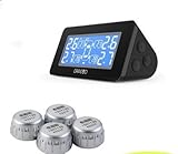 Hain@ Auto Wireless Solar Energy TPMS Tire Pressure Monitor System with 4 External Replaceable Batte