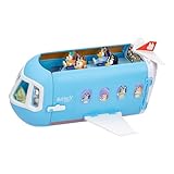 Bluey 3-in-1 変形飛行機プレイセット ヒール付き 飛行機はリゾート&ボートに変身 25種類以上のサウンド&フレーズ 5つのフィギュア - 限定キャプテンフィギュア | Amazon限定