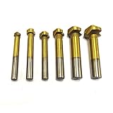 真新しい6ピース/セット3フルートhss硬質金属三エッジ面取り面取りエンドミルカッタービット皿セットドリルビット