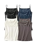 [ニッセン] キャミソール 綿100％胸元レースキャミソール４枚組 4枚組 3L