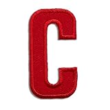 ワッペン 赤 アルファベット あるふぁべっと A B C D E F G H I J K L M N O P Q R S T U V W X Y Z アップリケ アイロン シンプル 刺繍 手芸 おなまえ 名前 入園グッズ 入園準備 保育園 幼稚園 (アルファベット 赤【C】)
