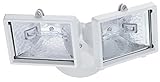 Heath/Zenith SL-5502-WH 150-Watt Compact Twin Halogen Floodlight, Bulb and Back plate Included, Whit