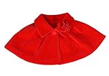 Candykids 子供ケープ 子供 ドレス ポンチョ ボレロ 白 ホワイト リボン (70cm, レッド)