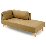 ソファ カウチソファ コーナーソファ 3人掛け デニム風 ファブリック 片肘付き 天然木脚 サンド