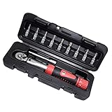 F Fityle 調整可能　トルクレンチ 2-24 N.m　ラチェット ソケットセット プリセット機能 表示窓