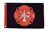 High Quality Fire Rescue Lustre Grommeted Boat Flag, 12 by 18-Inch