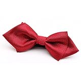 子供用 ドット柄 蝶ネクタイ ボウタイ 蝶タイ 子供服 入学式 卒園式 (レッド)