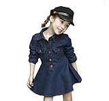 Honey baby 子供服 女の子 キッズ デニムワンピース 可愛い 長袖 デニム シャツ ワンピース シャツワンピース 女児春 秋 入園式 入学式毛 お正月 結婚式 入学式 入園式 卒園式 プレゼ
