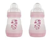 MAM Anti-colic Bottle, 5 Oz, 2-pk, New, 3 Colors Available Pink by baby bottles