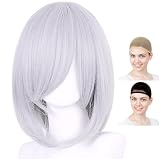 CaseEden コスプレ ウィッグ フルウィッグ 耐熱 40cm ショート ショートヘア シルバー 銀髪 WIG6103
