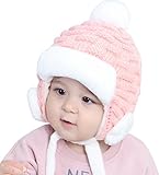 (アババラヤ) Ababalaya 子供用 可愛い　暖かい　ニット帽子　ニットキャップ (ピンク)
