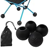 長野アウトドアスタイル チェア脚カバー4個セット 収納袋付き Helinox(ヘリノックス) チェアワン 専用 チェア チェアツー タクティカルチェア ボールフィート などにも対応 (ブラック)