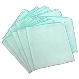 Fluffy（フラフィ） 中判カラー 二重合 ガーゼハンカチ グリーン 10枚セット 日本製 綿100％ 無地 35×35cm