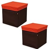 【2個セット】BOXスツール Lサイズ BLC-378 オレンジ