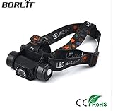 Wu 2018 BORUIT 3 WミニヘッドライトIRセンサー懐中電灯USB充電式ヘッドランプキャンプ狩猟ヘッドトーチの18650バッテリー