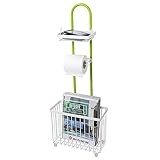 lifewitトイレロール紙ホルダーキャディwith Magazine Rack Free Standing Tissueストレージバスルームオーガナイザーシェルフ