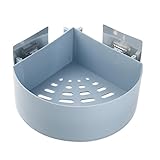 LuCoOファッションプラスチック吸盤バスルームキッチンストレージコーナーラックオーガナイザーシャワーシェルフ S ブルー LUC_4787424