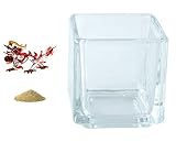 花市場直送便 ミニチュアガラス レッドドラゴン 小 & カラーサンド ゴールド & 植え込み用グラス ニューブロックS