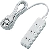 エレコム 電源タップ 雷ガード スウィングプラグ 4個口 2m ホワイト T-KS02-2420WH