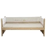 [Enerhu]ベッドガード ベビーベッド用バンパー 半周タイプ コットン 柔らか ベージュ