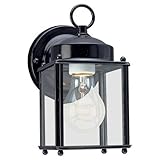 Sea Gull Lighting 8592-12 Single-Light Outdoor Wall Lantern with Clear Glass, Black [並行輸入品]