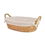 RURALITY Oval Wicker Woven Storage Baskets for Nursery with Liner and Handles (Large) by Rurality
