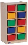 Steffy Wood Products 10-Tray Storage Unit with Multi Colored Trays [並行輸入品]