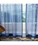 カーテン [nissen(ニッセン)] 外の景色がよく見える 遮像・UVカットレースカーテン ネイビーブルー 15・幅100×長さ183cm×2枚