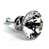 Foxnovo 5pcs 30mm Diamond Shaped Clear Crystal Glass Door Knobs Kitchen Cupboard Cabinet Drawer Pull