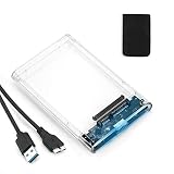 YFFSFDC 2.5インチ HDD ケース USB3.0 SSD ボックス SATA III 外付けハードディスク 5Gbps 高速データ転送 UASP対応 透明シリーズ ポータブル SSD ドライブ ケース SATA USB 変換ボックス ネジ&工具不要 簡単着脱 Mac Windows Linux PS4 PS3 XBox HDTV等対応