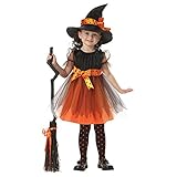 ハロウィーン　仮装　ワンピース　女の子　巫女　魔女　ドレスと帽子 (XL)