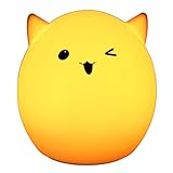 Umiweシリコンナイトライト、cutelamp for Kids – 8単一色と7-color点滅モード、USB充電式 ホワイト B01M9AOXLA