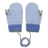 手袋 子供用 ベビーグローブ 紐付き ミトン型 クマさんの親指 厚手 保温 防寒 1-3歳 かわいい スキーウエア 雪遊び おでかけ 通園 男の子 女の子 秋冬 4色