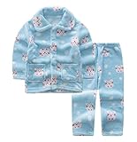 ブルーフランネルキッズパジャマソフトスリープスーツサンゴベルベットパジャマナイトクロス