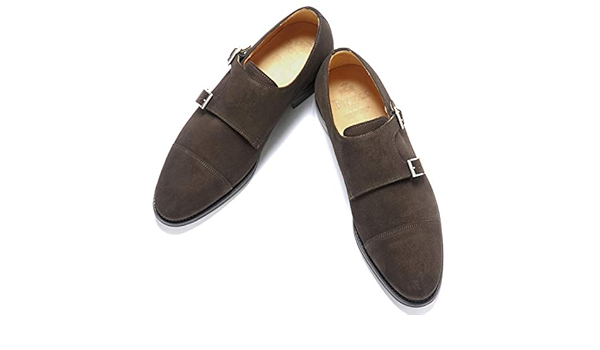 Amazon バーウィック 1707 スエードダブルモンクストラップシューズ 3637 173 ダークブラウン 5 メンズ Berwick バーウィック ローファー スリッポン