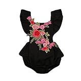 (ラランドリー) laraandlory ベビー ロンパース 女の子 夏 フリル袖 お祝い (70/0-6ヶ月, ブラック)