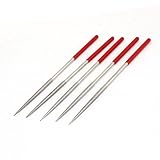 uxcell　ダイヤモンドヤスリ　丸型ヤスリ　ラバーハンドル　ツール　5mm x 180mm　5本入り