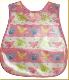 お食事エプロン ベビー服 ビニール製お食事スタイ ピンク 幅28cm襟下28cm