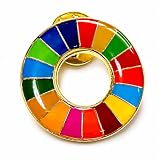【国連本部公式最新仕様/インボイス制度対応】SDGs バッジ 20mm(小さめ) 金色丸み仕上げ【1個】SDGsバッチ ピンバッチ SDGs 帽子 バッグにも最適 かわいい 留め具3個付き