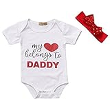 Baby Girls LovelyカラーSentenceラブハートパターン印刷夏ロンパース+ヘッドバンド カラー: ホワイト