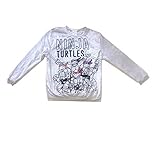 TMNT Light Grey Printed Junior Fit Girls' Women's Woobie Plush Sweatshirt Pullover (S) [並行輸入品]