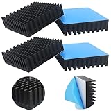 CTRICALVER 4個 ヒートシンクキット 40mm x 40mm x 11mm アルミニウムヒートシンク冷却フィン ブラック 青い熱伝導性粘着テープ付き