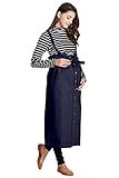 Sweet Mommy 大人カジュアル 2WAY デニムスカート ジャンパースカート ロングスカート ストレッチデニム フロントボタン ウエスト調節可能 サスペンダー付き 春 夏 秋 冬 着回し 産前