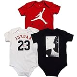 NIKE(ナイキ)エア・ジョーダン 赤x白x黒フォトアルバムJORDAN23半袖ボディスーツ3枚セット (3-6months（身長約65-70cm）) [並行輸入品]